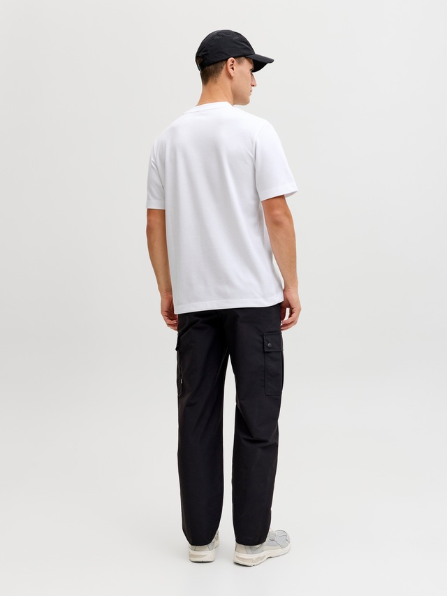 Jack & Jones Kurzarmshirt »JCOFUSION CHEST BRAND TEE SS CREW SN« Materialmix, regular fit