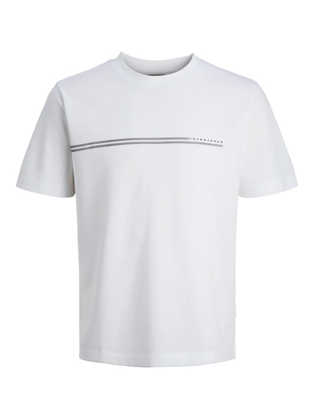 Jack & Jones Kurzarmshirt »JCOFUSION CHEST BRAND TEE SS CREW SN« Materialmix, regular fit