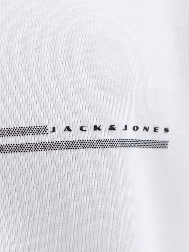 Jack & Jones Kurzarmshirt »JCOFUSION CHEST BRAND TEE SS CREW SN« Materialmix, regular fit