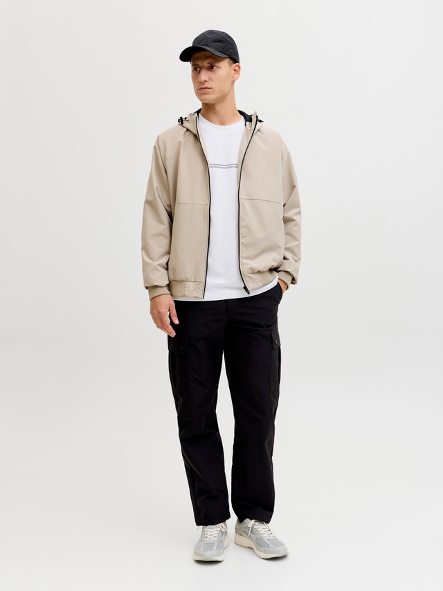 Jack & Jones Kurzarmshirt »JCOFUSION CHEST BRAND TEE SS CREW SN« Materialmix, regular fit