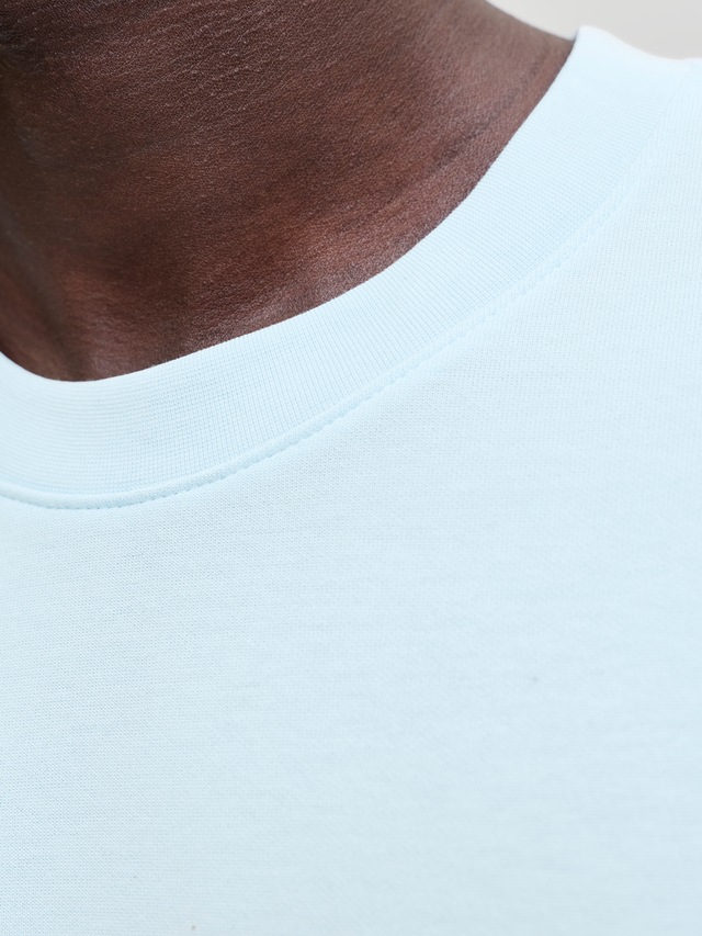 Jack & Jones Kurzarmshirt »JCOFUSION CHEST BRAND TEE SS CREW SN« Materialmix, regular fit