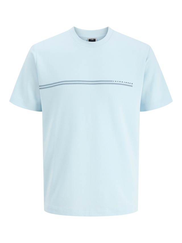 Jack & Jones Kurzarmshirt »JCOFUSION CHEST BRAND TEE SS CREW SN« Materialmix, regular fit
