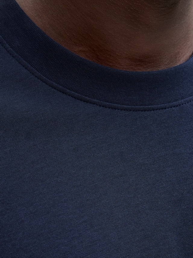 Jack & Jones Kurzarmshirt »JCOFUSION CHEST BRAND TEE SS CREW SN« Materialmix, regular fit