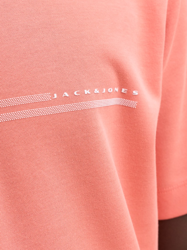 Jack & Jones Kurzarmshirt »JCOFUSION CHEST BRAND TEE SS CREW SN« Materialmix, regular fit