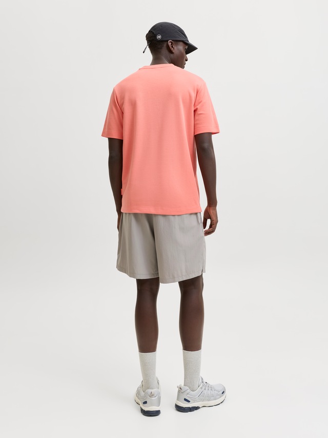 Jack & Jones Kurzarmshirt »JCOFUSION CHEST BRAND TEE SS CREW SN« Materialmix, regular fit