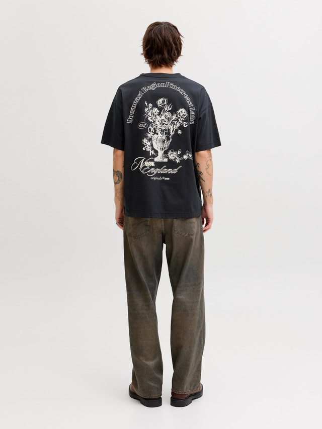 Jack & Jones Kurzarmshirt »JORMAINE BACK TEE SS CREW NECK SN« Baumwolle, relaxed fit