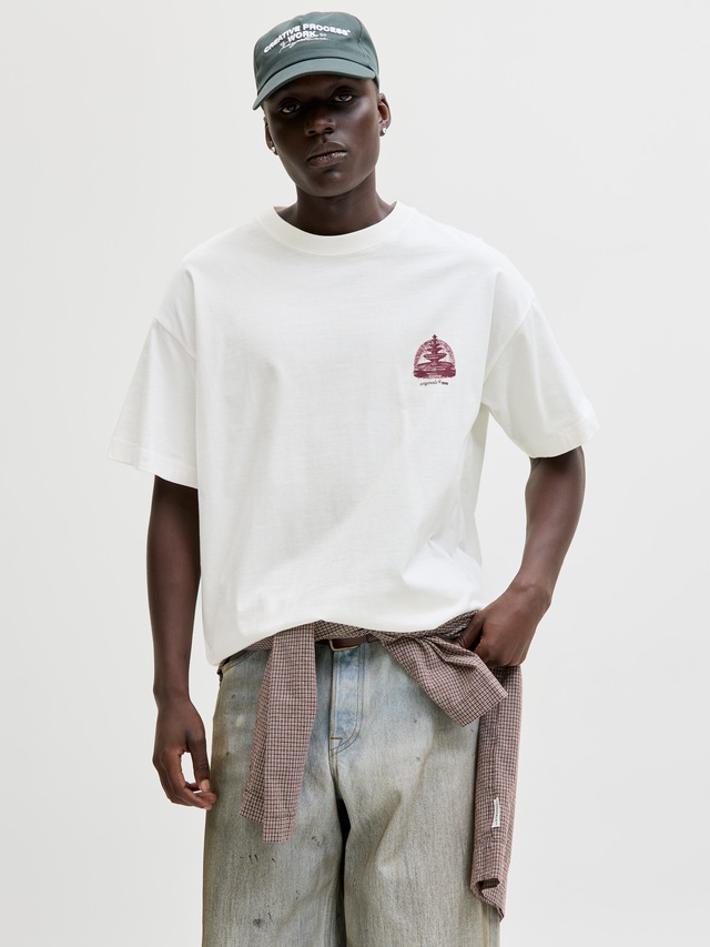 Jack & Jones Kurzarmshirt »JORMAINE BACK TEE SS CREW NECK SN« Baumwolle, relaxed fit