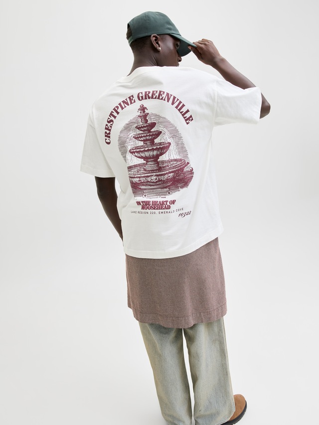 Jack & Jones Kurzarmshirt »JORMAINE BACK TEE SS CREW NECK SN« Baumwolle, relaxed fit