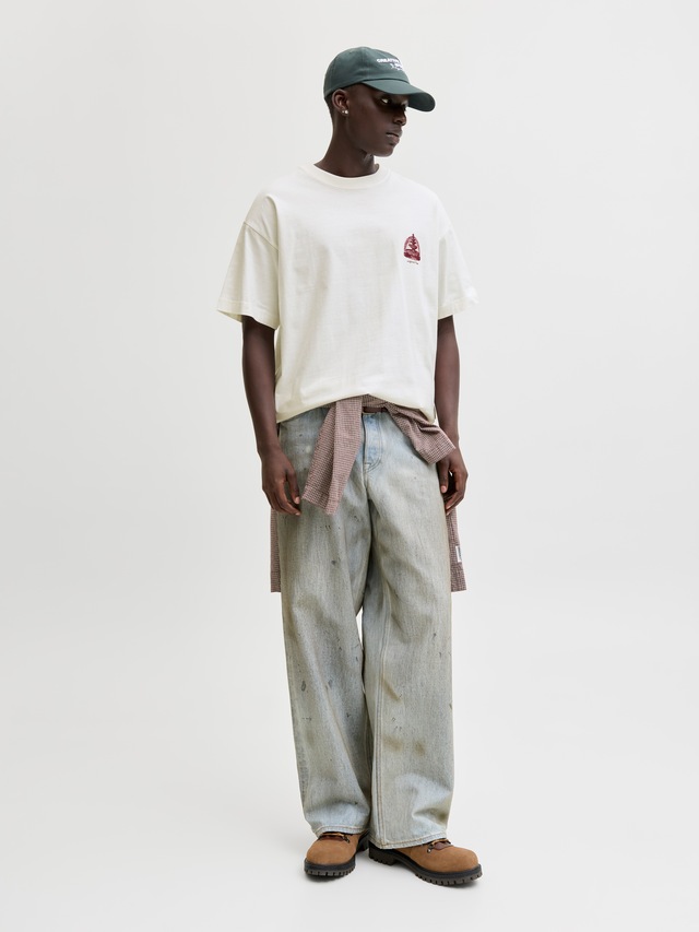 Jack & Jones Kurzarmshirt »JORMAINE BACK TEE SS CREW NECK SN« Baumwolle, relaxed fit