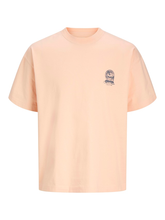 Jack & Jones Kurzarmshirt »JORMAINE BACK TEE SS CREW NECK SN« Baumwolle, relaxed fit