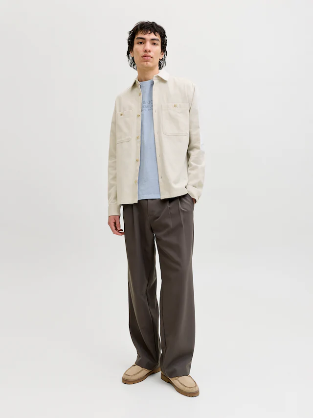 Jack & Jones Langarmhemd »JPRBLURAYLE LINEN BL. SOLID LS SHIRT SN«