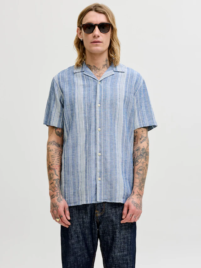 Jack & Jones Kurzarmhemd »JPRBLUSUMMER LIN. BLEN DOBBY SS SHIRT SN«