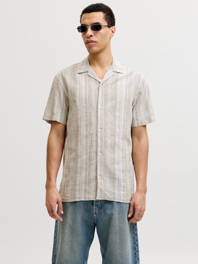 Jack & Jones Kurzarmhemd »JPRBLUSUMMER LIN. BLEN DOBBY SS SHIRT SN«
