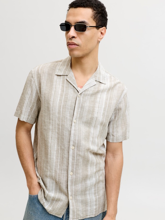 Jack & Jones Kurzarmhemd »JPRBLUSUMMER LIN. BLEN DOBBY SS SHIRT SN«
