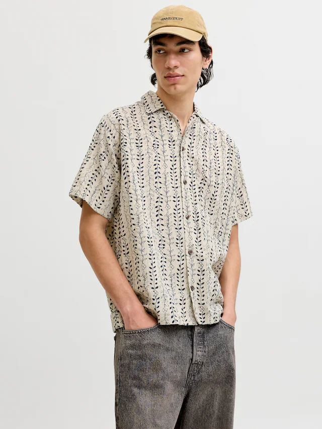 Jack & Jones Kurzarmhemd »JPRBLULYON PRINT DOBBY S/S SHIRT SN«