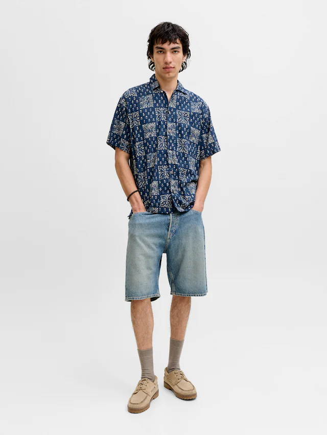 Jack & Jones Kurzarmhemd »JPRBLULYON PRINT DOBBY S/S SHIRT SN«