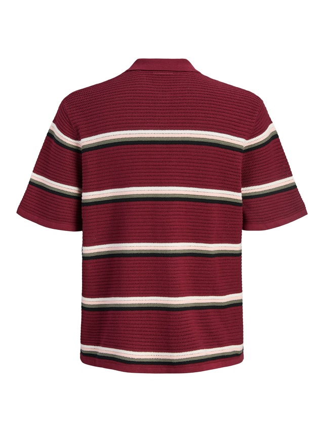 Jack & Jones Polokragenpullover »JORMAINE KNIT STRIPE POLO SN« Baumwolle, relaxed fit