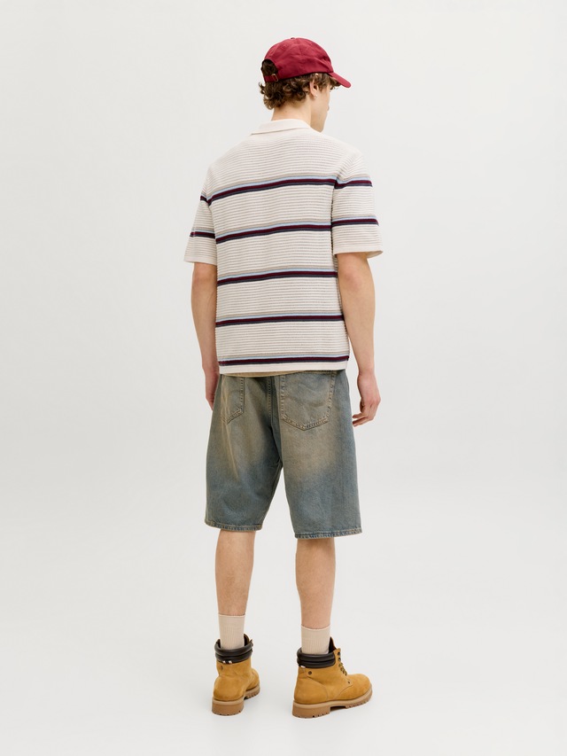 Jack & Jones Polokragenpullover »JORMAINE KNIT STRIPE POLO SN« Baumwolle, relaxed fit