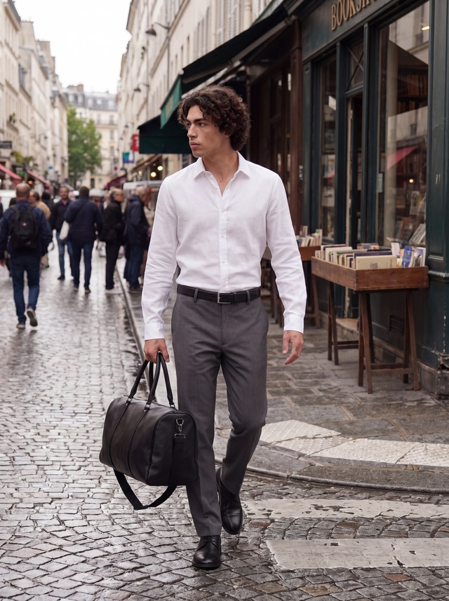 Jack & Jones Anzughose »JPSTBILL TOBY CHINO NOOS« Materialmix, weit geschnitten, niedrige Taille