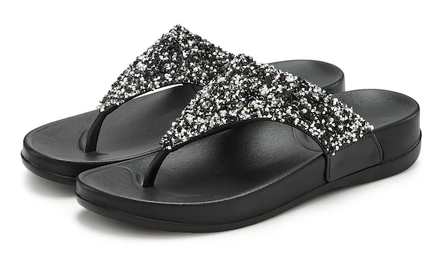 Vivance Badezehentrenner »Flip Flop, Badelatsche, Badeschuhe, Pantolette, Zehentrenner,« NEU Sommerschuh mit modischem Glitzerdetail VEGAN