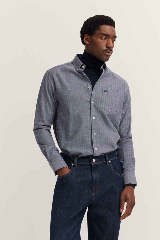 bugatti Langarmhemd »Soft Cotton« im Modern Fit mit Button-Down Kragen
