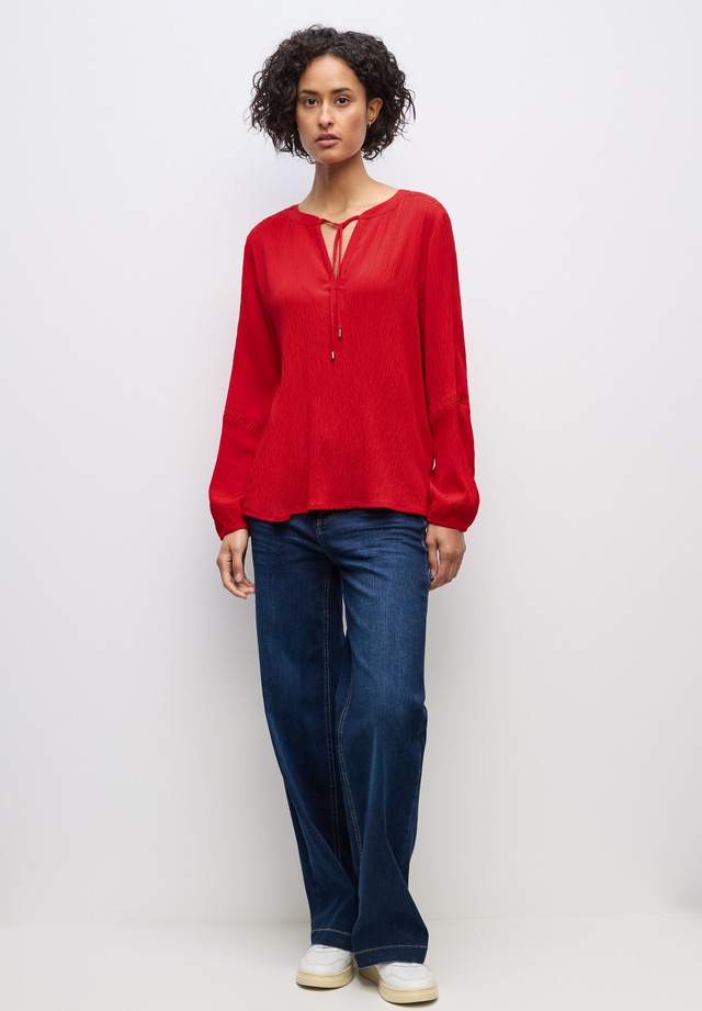 STREET ONE Langarmbluse in Unifarbe