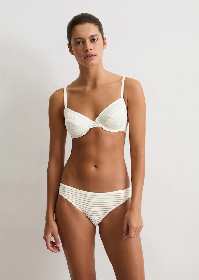 Marc O'Polo Bikinislip »Second Skin Jaquard« elastischer Bund, Spitze, gestreift, weich,