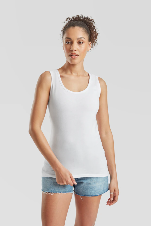 Fruit of the Loom Tanktop Packung, 3 Stk. aus reiner Baumwolle, Rundhals