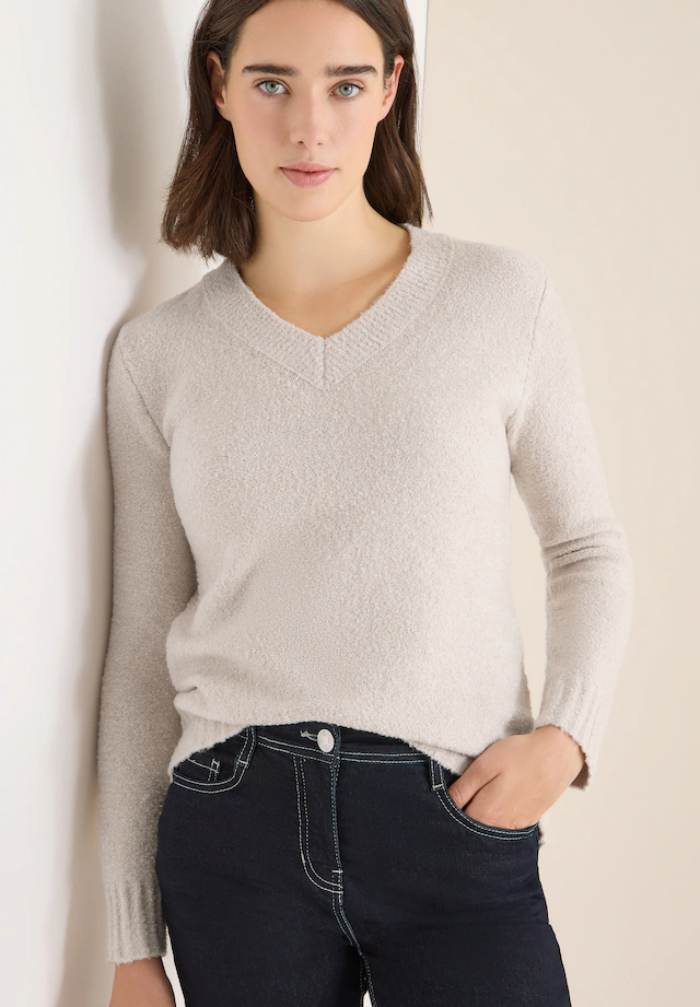Cecil Strickpullover Bouclé V-Neck