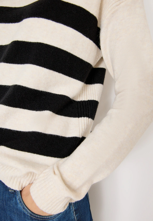 Cecil Rollkragenpullover mit Colorblocking-Streifen und großem Kragen