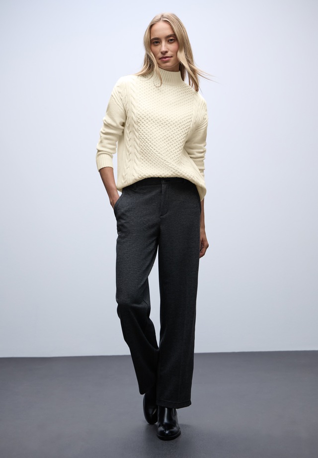 STREET ONE Stehkragenpullover mit Strickmuster
