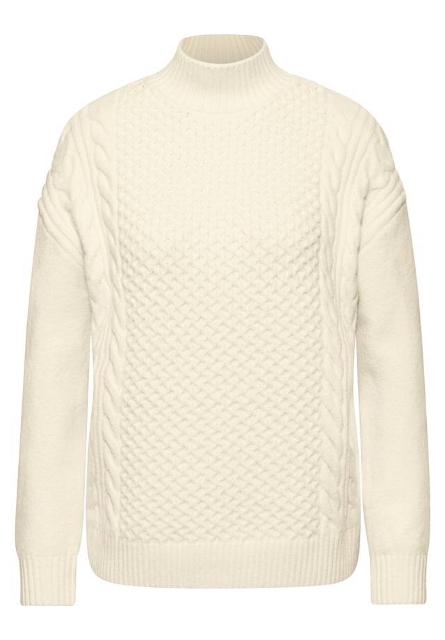 STREET ONE Stehkragenpullover mit Strickmuster