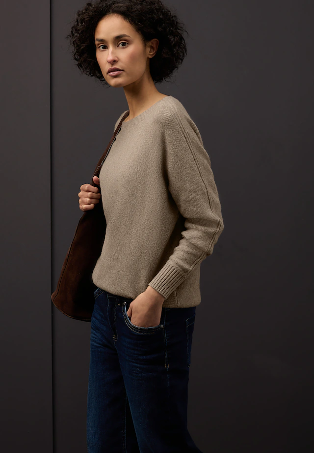 STREET ONE Strickpullover mit Materialmix