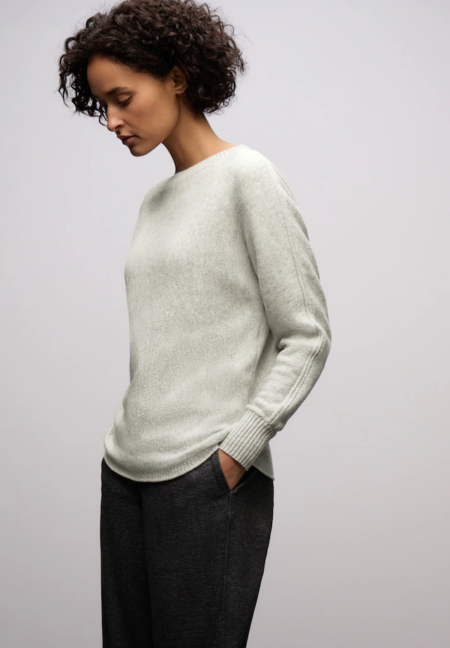 STREET ONE Strickpullover mit Materialmix