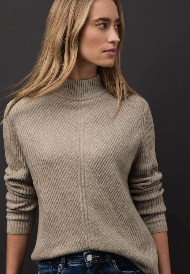 STREET ONE Stehkragenpullover im soften Baumwoll-Mix