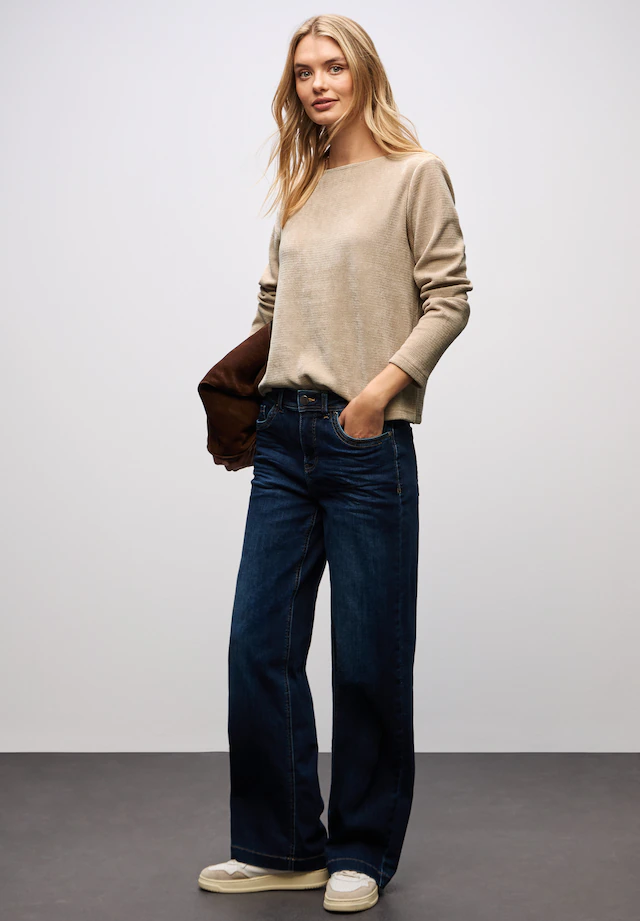 STREET ONE Langarmshirt mit U-Boot-Ausschnitt