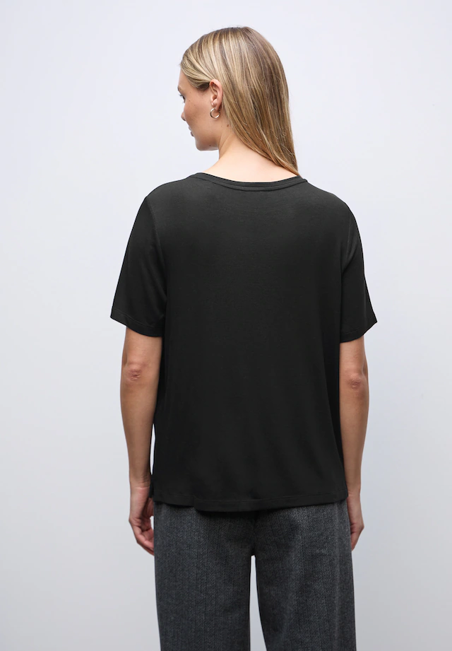 STREET ONE Kurzarmshirt mit Chiffon-Detail