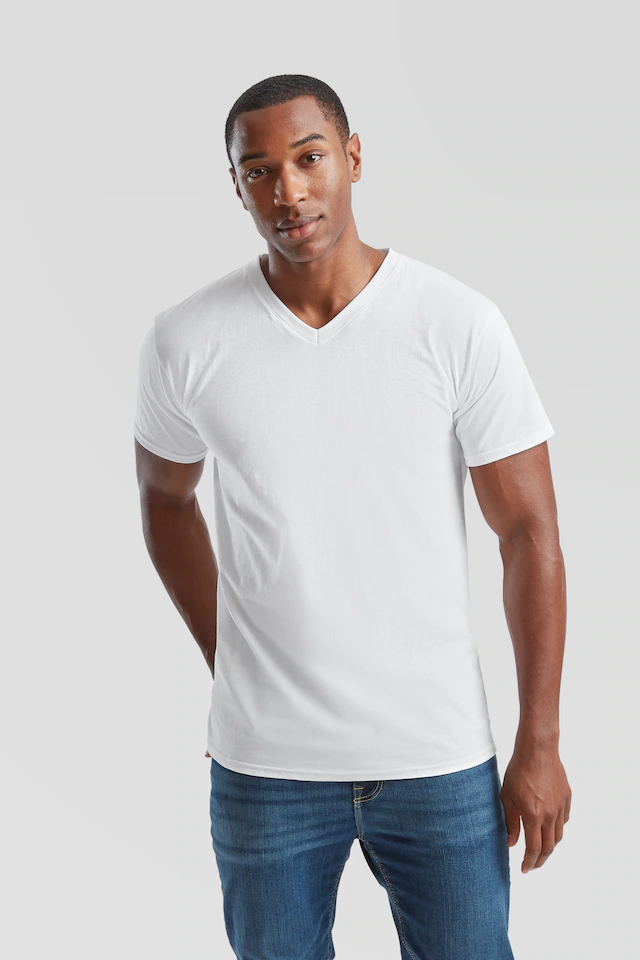 Fruit of the Loom T-Shirt Packung, 6 Stk. aus Baumwolle, V-Ausschnitt, 6-teilig