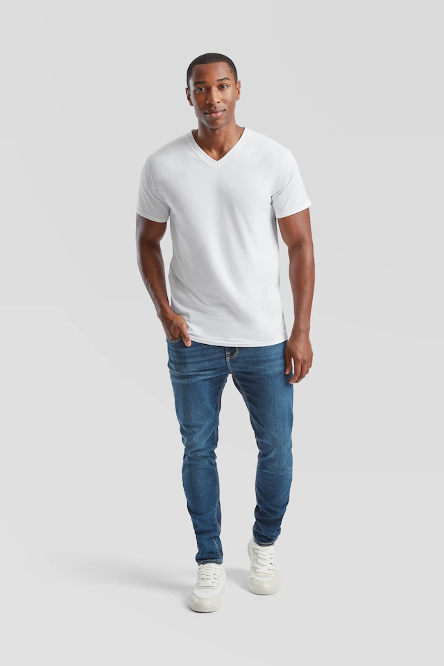Fruit of the Loom T-Shirt Packung, 6 Stk. aus Baumwolle, V-Ausschnitt, 6-teilig