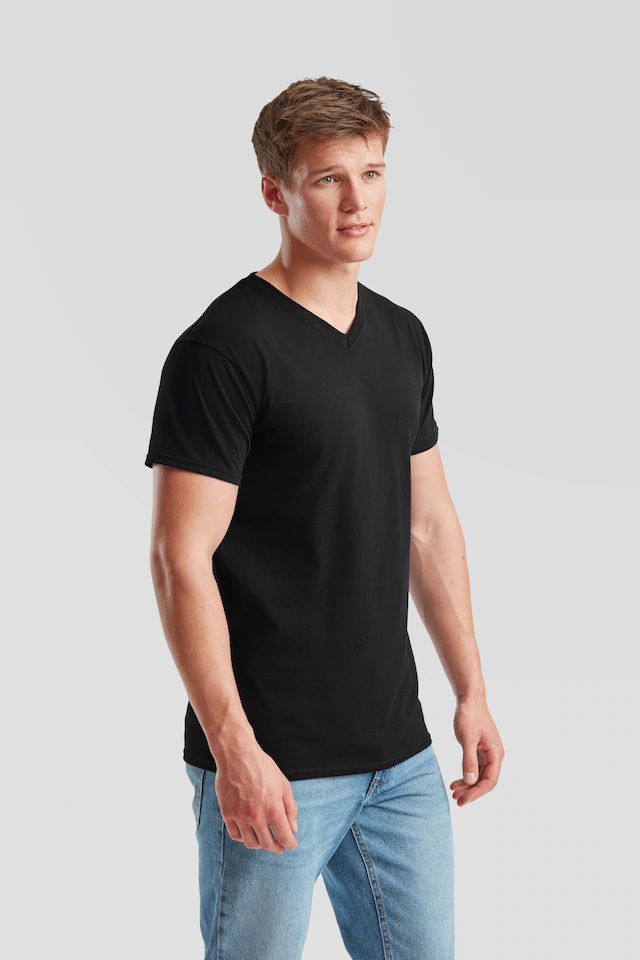 Fruit of the Loom T-Shirt Packung, 6 Stk. aus Baumwolle, V-Ausschnitt, 6-teilig