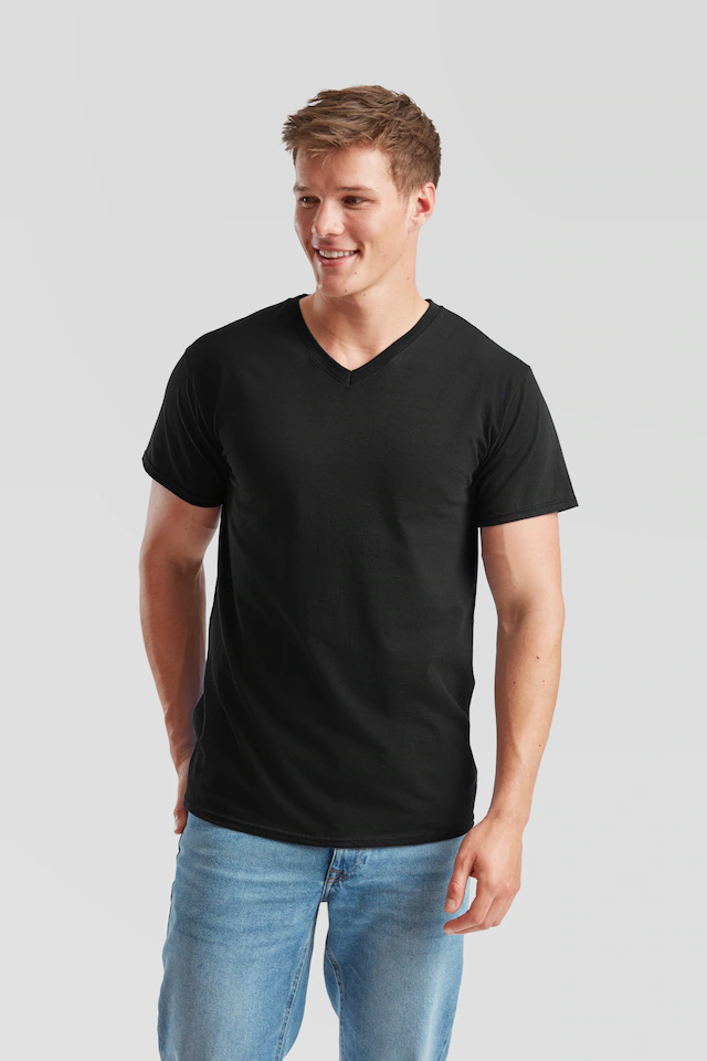 Fruit of the Loom T-Shirt Packung, 6 Stk. aus Baumwolle, V-Ausschnitt, 6-teilig