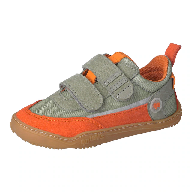qnuffs Barfußschuh »Erle« Klettschuh, Halbschuh, Sneaker mit Kontrastbesätzen