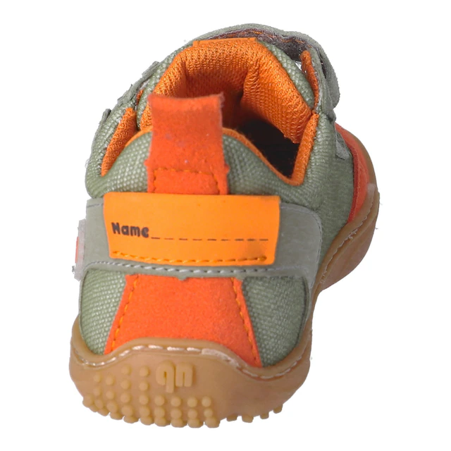 qnuffs Barfußschuh »Erle« Klettschuh, Halbschuh, Sneaker mit Kontrastbesätzen