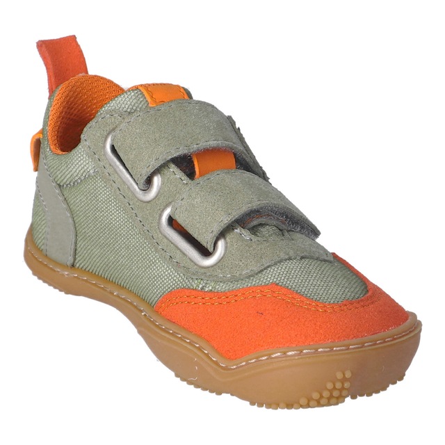 qnuffs Barfußschuh »Erle« Klettschuh, Halbschuh, Sneaker mit Kontrastbesätzen