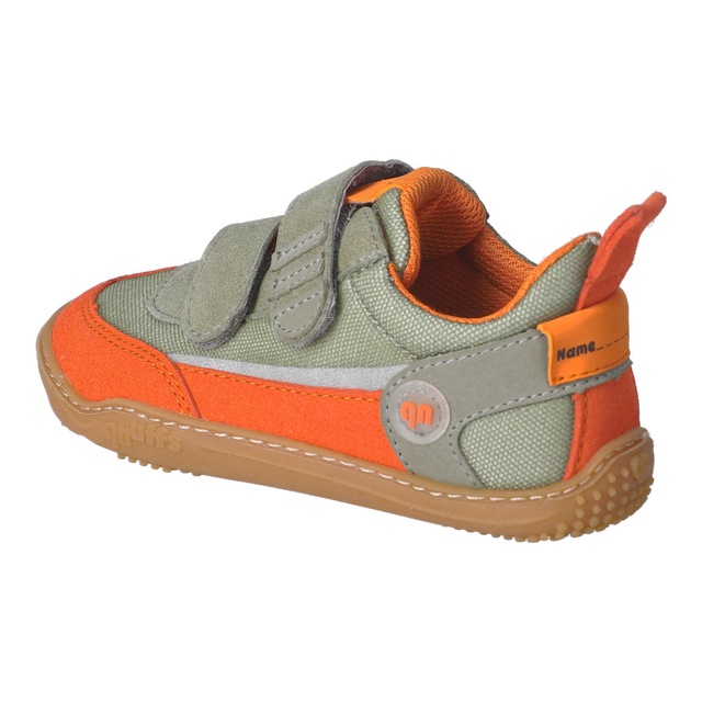 qnuffs Barfußschuh »Erle« Klettschuh, Halbschuh, Sneaker mit Kontrastbesätzen