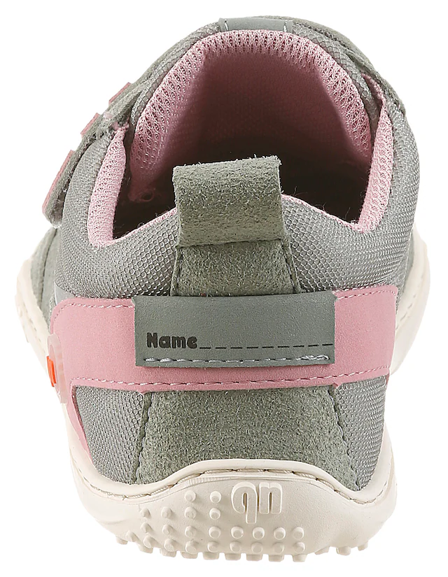 qnuffs Barfußschuh »Erle« Klettschuh, Halbschuh, Sneaker mit Kontrastbesätzen