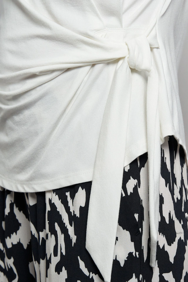 Seidel Moden Kurzarmshirt Rundhals-Shirt mit Knoten-Detail an der Seite - MADE IN GERMANY