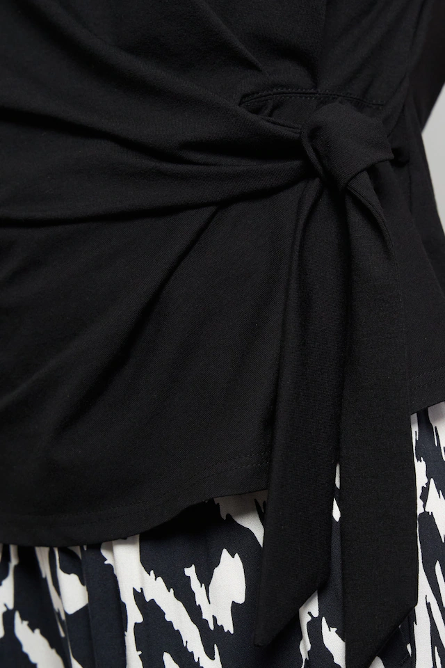 Seidel Moden Kurzarmshirt Rundhals-Shirt mit Knoten-Detail an der Seite - MADE IN GERMANY