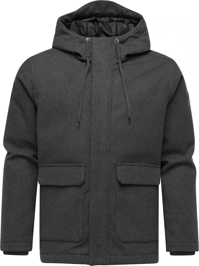 Ragwear Outdoorjacke »Mr Them Felt YOUMODO« mit Kapuze Warmer Herren Wollmantel mit großen Pattentaschen