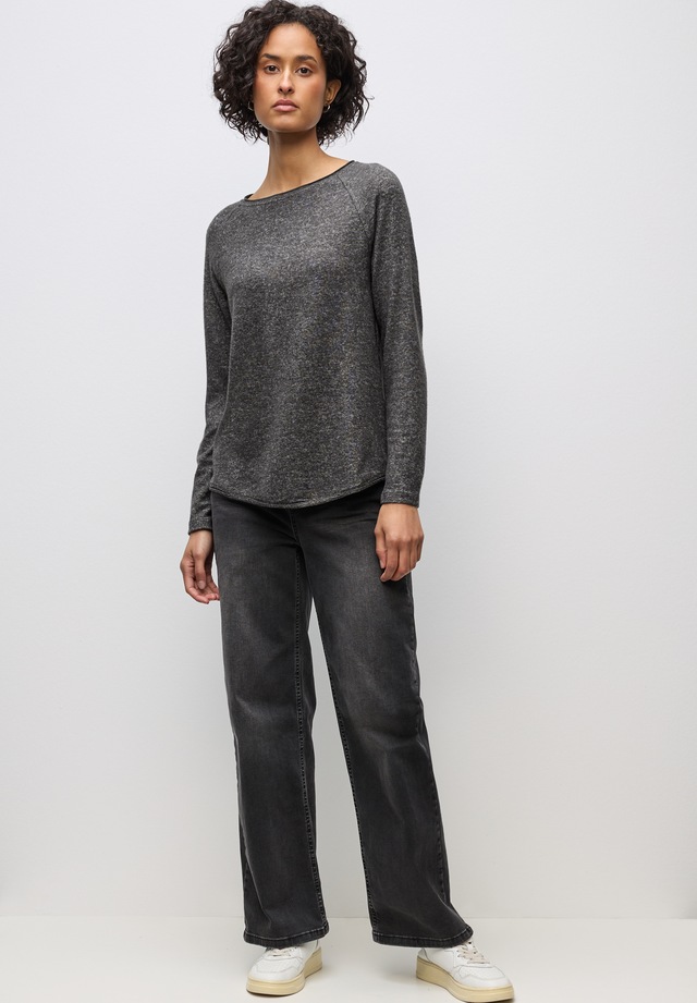 STREET ONE Langarmshirt aus softem Materialmix